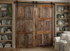 Vintage Wood Carved Door Rustic Farmhouse Sliding Door Barn Door 