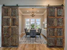  Floral Carved Wood French Doors Vintage Sliding Barn Door 80x36