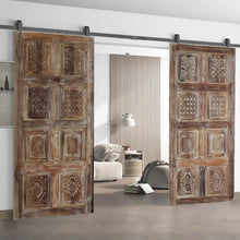  Floral Carved Door Wooden Barn Door Vintage Whitewash Door