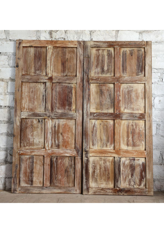 Floral Carved Door Wooden Sliding Barn Door Vintage Whitewash Door 80