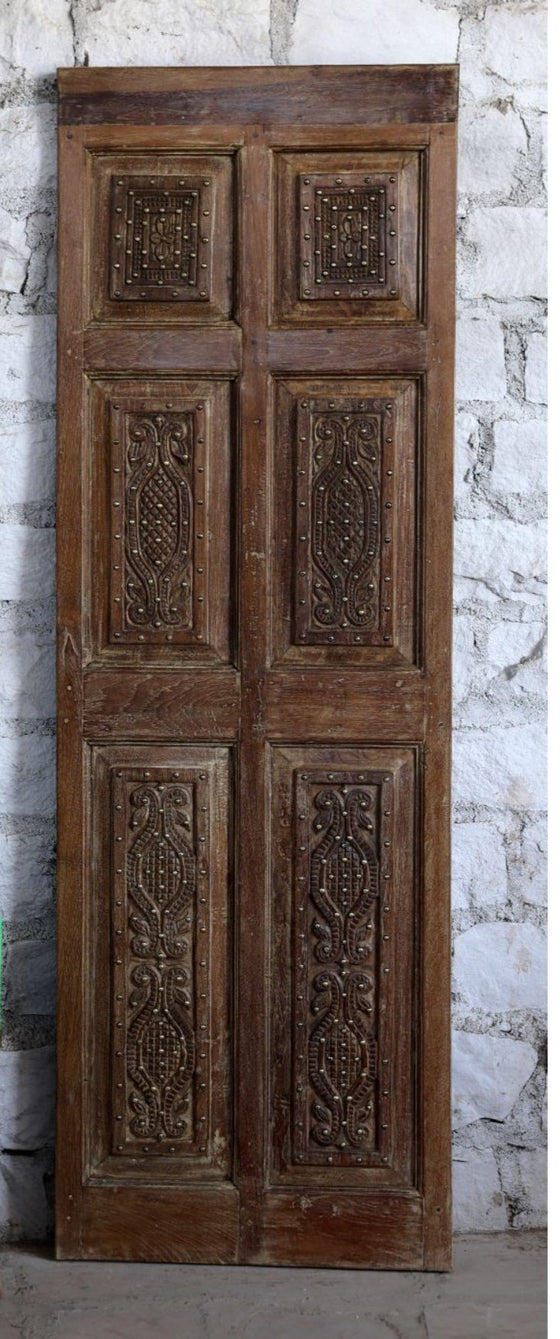 Hand Carved Door Vintage Rustic Wood Pantry Barndoor 80