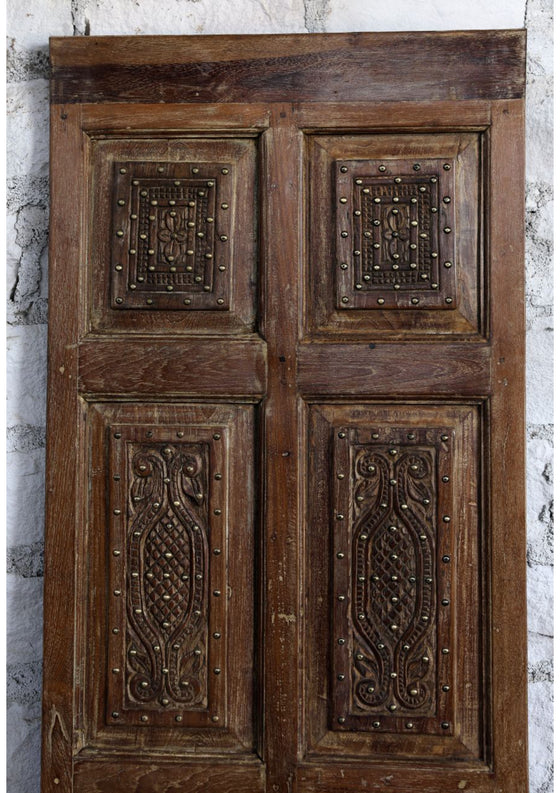 Hand Carved Door Vintage Rustic Wood Pantry Barndoor 80