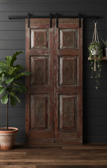  Antique Carved Door Reclaimed Wood Panels Rustic Double Doors