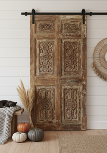  Decorative Vintage Carved Door Teak Wood Pantry Rustic Barndoor