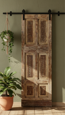  Vintage Door Panel Floral Carved Sliding Farmhouse Statement Barndoor