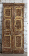 Vintage French Door Rustic Carved Double Door Sliding Barn Door 80x35