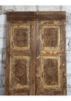 Vintage French Door Rustic Carved Double Door Sliding Barn Door 80x35