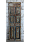 Vintage Carved Single Door Wooden Green Hues Sliding Barndoor 80x26