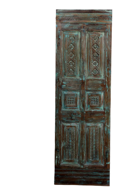 Vintage French Doors Floral Carved Door Sliding Barndoor Single Door 80x25.25