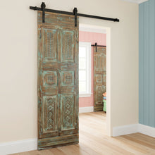  Vintage Carved Doors Floral Distress Blue Door Closet Barndoor Single Door