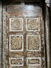 Vintage Statement Carved Door Rustic Distressed Single Barndoor