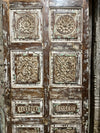 Vintage Statement Carved Door Rustic Distressed Single Barndoor