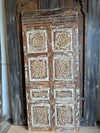 Vintage Statement Carved Door Rustic Distressed Single Barndoor