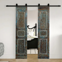  Antique Wooden Double Door Floral Carved Sliding Doors 80x36