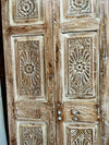 Antique Carved Double Door Sand Wash Finish Accent Barn Doors 80