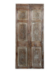 Antique Carved Double Door Sand Wash Finish Accent Barn Doors 80