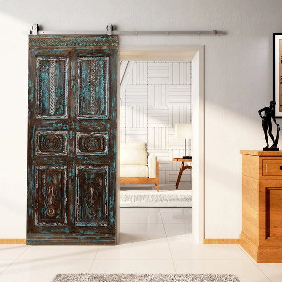 Antique French Barn Door Rustic Vintage Wood Door 80x34.5