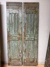 Antique Carved French Doors Brass Studs Custom Double Barndoors 80x40