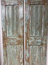 Antique Carved French Doors Brass Studs Custom Double Barndoors 80x40