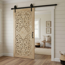  Vintage Floral Lattice Carved Barn Door Wooden Whitewash Room Divider Panels 