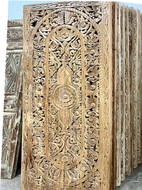Hand Carved Lotus Lattice Wood Door Wall Panel Room Divider 80