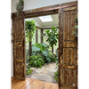 Antique Doors Carved Solid Wood Rustic Barn Doors with Brass Studs 