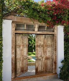  Antique Door Carved Exterior Teak Veranda Double Door Original Hardware