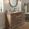 Whitewash Carved Sideboard Buffet Dresser