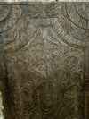 Boho Lotus Carved Wall Panel Dark Wood Headboard 60x30