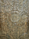 Boho Lotus Carved Wall Panel Dark Wood Headboard 60x30