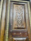 Vintage Indian Temple Door Ornate Hand Carved Om Double Doors 82