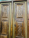 Vintage Indian Temple Door Ornate Hand Carved Om Double Doors 82