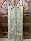 Antique Authentic Blue Door Rustic Farmhouse Hand Carved Garden Door