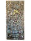 Vintage Carved Krishna Wall Sculpture – Ornate Fluting Temple Door Art 