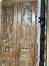 Hand Carved Vintage Wood Double Doors Nail Studded Barn Doors 