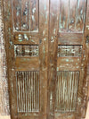 Hand Carved Vintage Wood Double Doors Nail Studded Barn Doors 