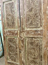 Antique Double Door Floral Carved Architectural Barn Door 80x42