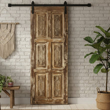  Rustic Carved Wood Door - Vintage Decorative Barn Door 80x30
