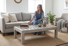  lAntique Lotus Ceiling Carved Coffee Table – Rustic Long Farmhouse Table | Vintage Decor