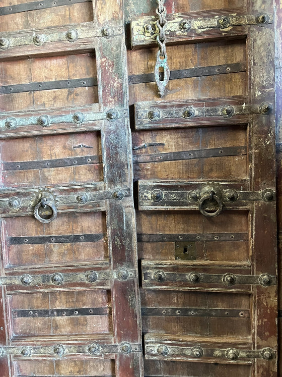 Antique Indian Door with Frame – Rustic Ranch Farmhouse Front Door Garden Door 