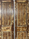 Antique Carved Wood Double Doors Brass Studs Decorative Barn Doors 80