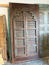 Antique Indo Spanish Door Panels Scallop Arch Teak Exterior Double Doors