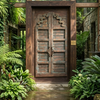Antique Arched Door Customized Teak Wood Single Entry Door 