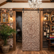  Lotus Carved Door Vintage Barn Door Rustic Farmhouse Sliding Door Wall 
