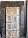 Vintage Carved Door Sandwashed Shabby Chic Sliding Barndoor 80x36