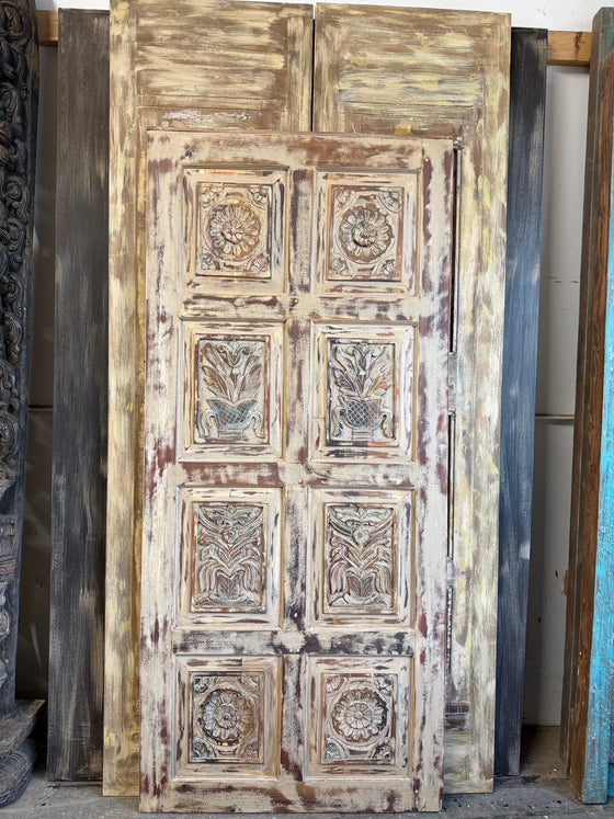 Vintage Carved Door Sandwashed Closet Bedroom Shabby Chic Sliding Barndoor 