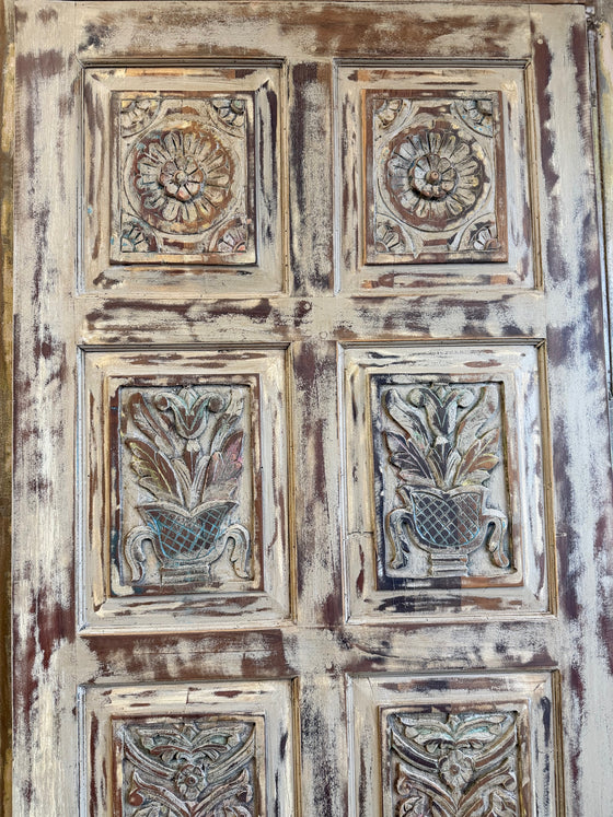Vintage Carved Door Sandwashed Closet Bedroom Shabby Chic Sliding Barndoor 
