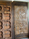 Kamasutra Carved Door - Vintage Single Barn Door Mans Cave Wall Art