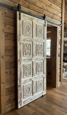  Authentic Vintage Carved Door Rustic Farmhouse Sandwashed Barn Doors 