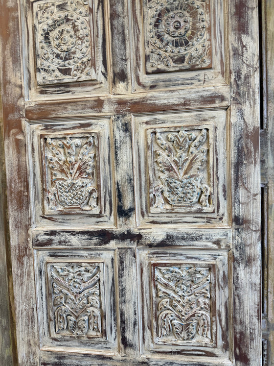 Authentic Vintage Carved Door Rustic Farmhouse Sandwashed Barn Doors 
